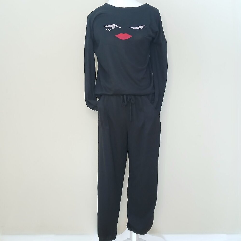 Kate Spade Broome Street Winking Eye Knit Pajama Set Size Medium